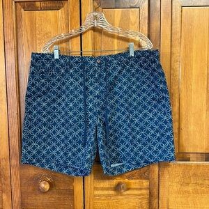 Lauren Jeans Co. LRL Blue/White Geometric Design Cotton Shorts Size 16